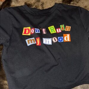 SHEIN Black Tee with Colorful Graphic Text